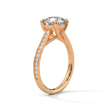 Round Accented Lab Grown Diamond Engagement Ring