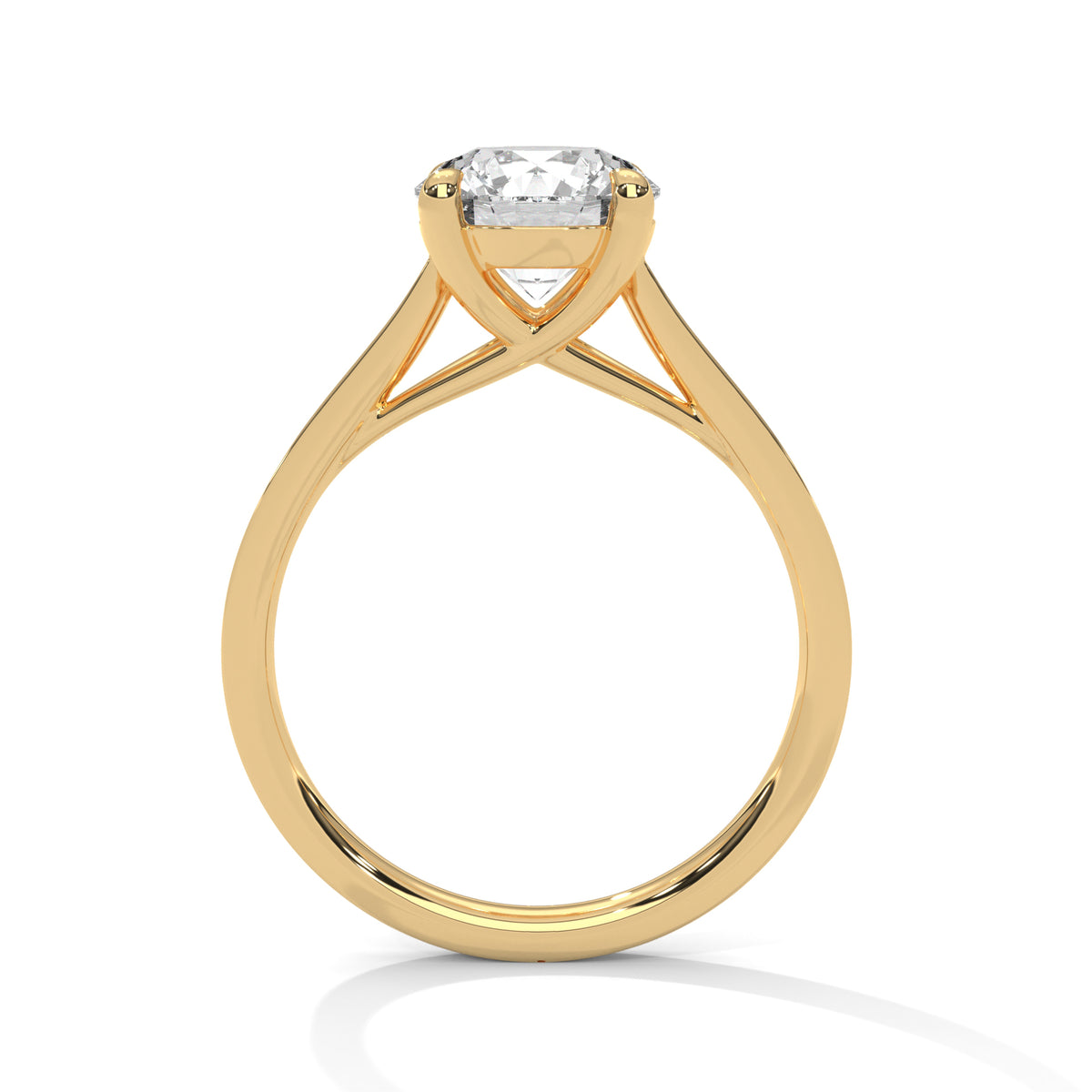 Round Accented Lab Grown Diamond Engagement Ring