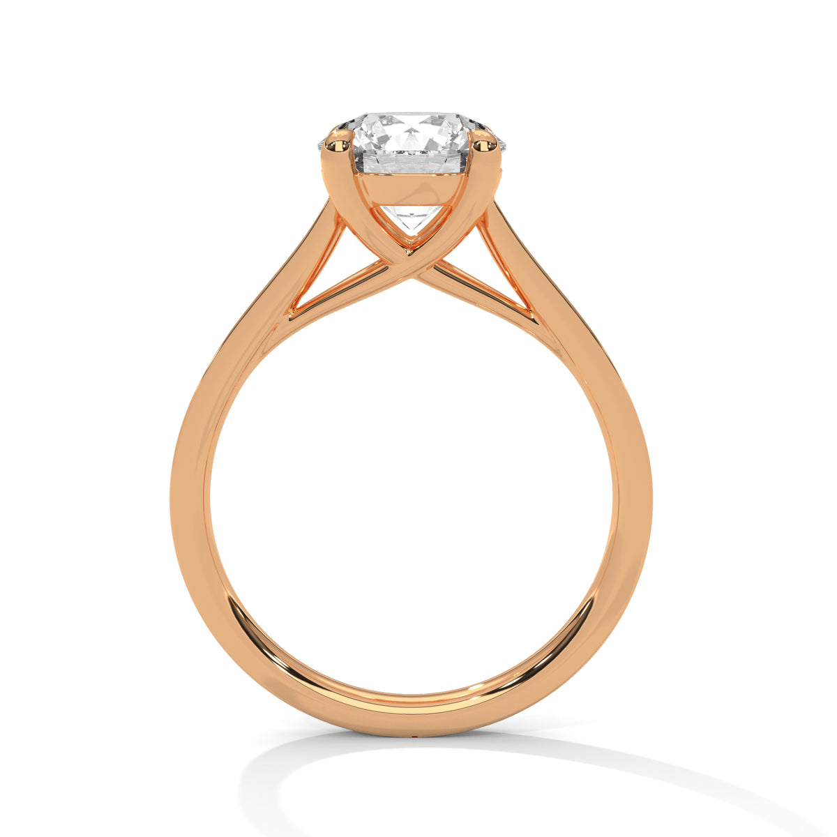 Round Accented Lab Grown Diamond Engagement Ring