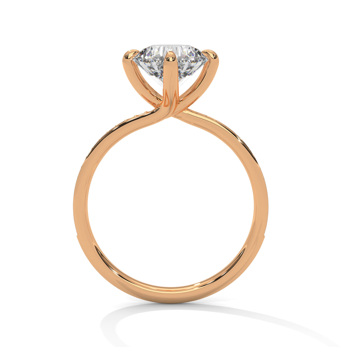Round Accented Lab Grown Diamond Engagement Ring