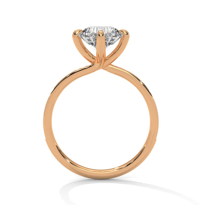Round Accented Lab Grown Diamond Engagement Ring