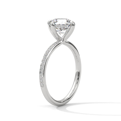 Round Accented Lab Grown Diamond Engagement Ring