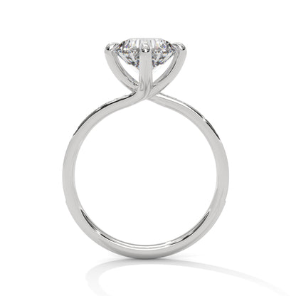 Round Accented Lab Grown Diamond Engagement Ring