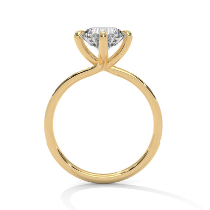 Round Accented Lab Grown Diamond Engagement Ring