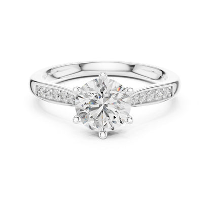 Round Accented Lab Grown Diamond Engagement Ring