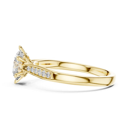 Round Accented Lab Grown Diamond Engagement Ring