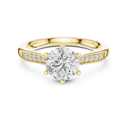 Round Accented Lab Grown Diamond Engagement Ring