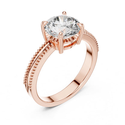Round Accented Lab Grown Diamond Engagement Ring