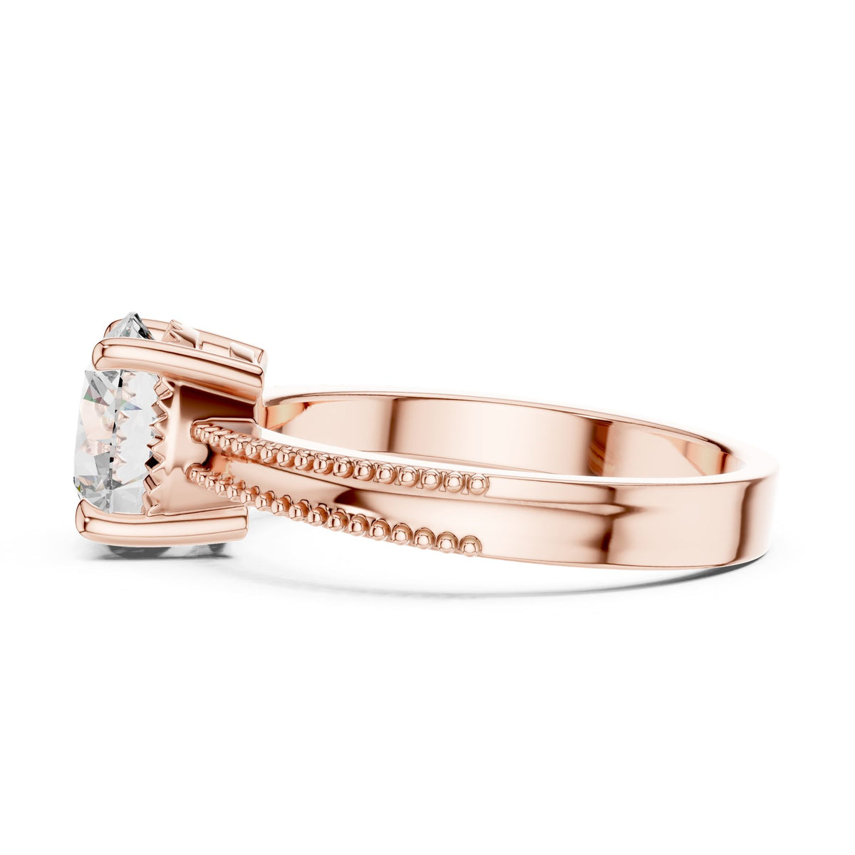 Round Accented Lab Grown Diamond Engagement Ring