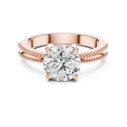 Round Accented Lab Grown Diamond Engagement Ring