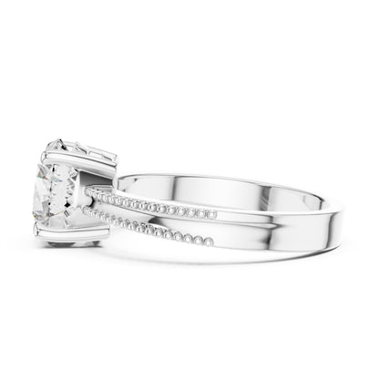 Round Accented Lab Grown Diamond Engagement Ring