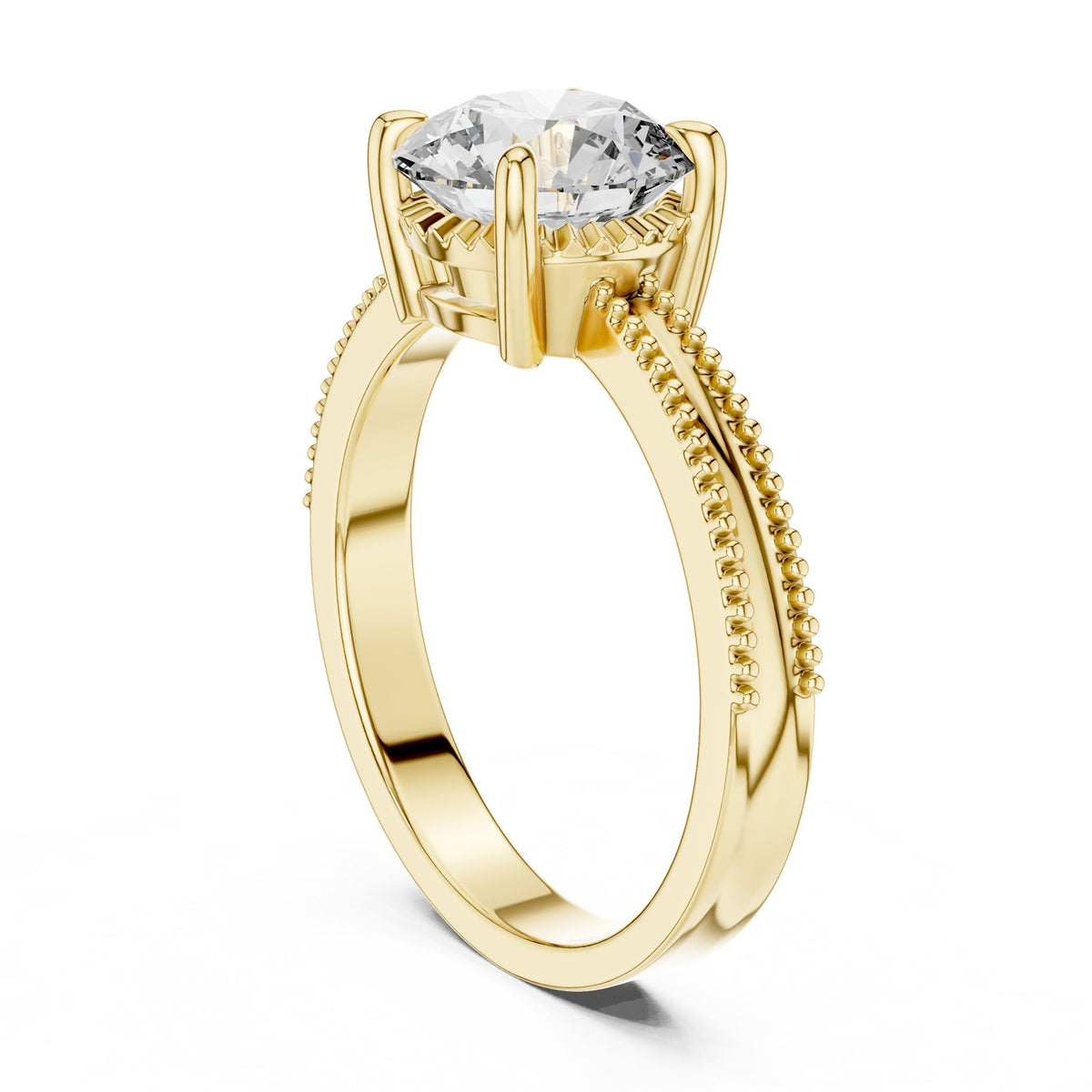 Round Accented Lab Grown Diamond Engagement Ring