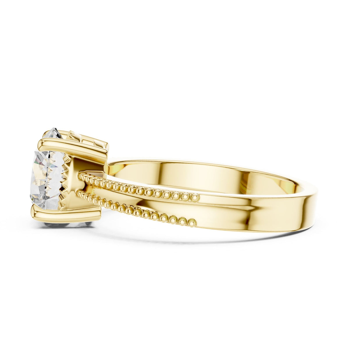 Round Accented Lab Grown Diamond Engagement Ring