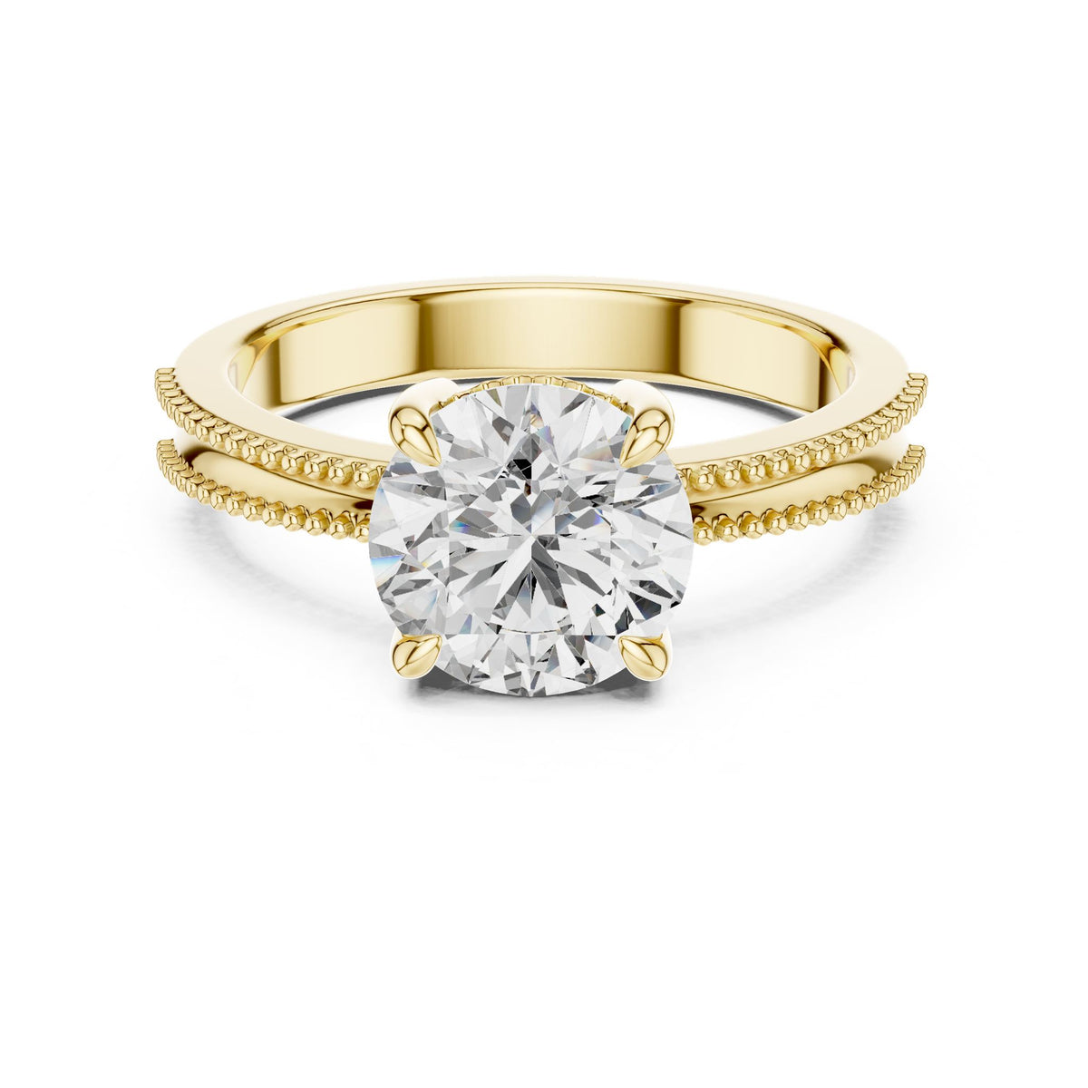 Round Accented Lab Grown Diamond Engagement Ring