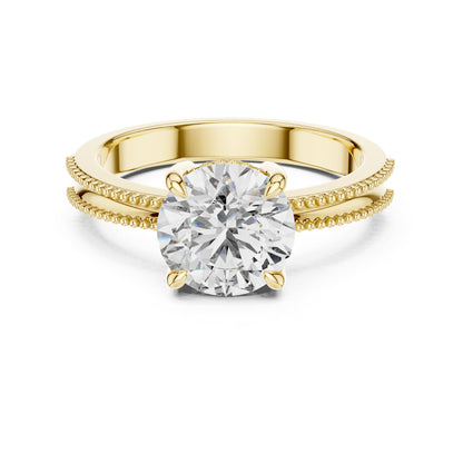 Round Accented Lab Grown Diamond Engagement Ring
