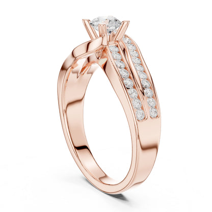 Round Accented Lab Grown Diamond Engagement Ring