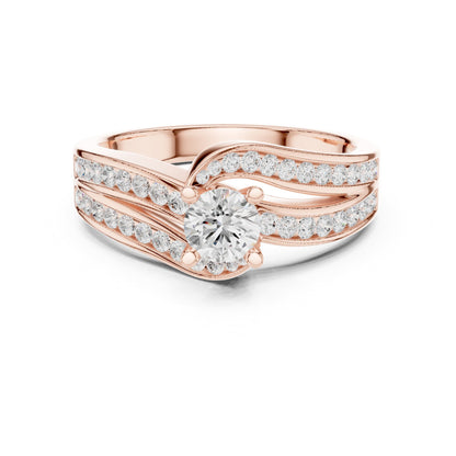 Round Accented Lab Grown Diamond Engagement Ring