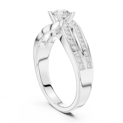 Round Accented Lab Grown Diamond Engagement Ring