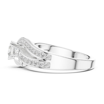 Round Accented Lab Grown Diamond Engagement Ring
