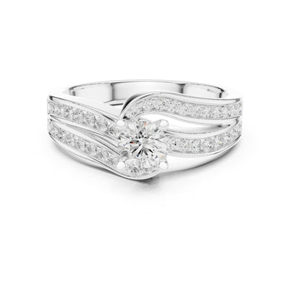 Round Accented Lab Grown Diamond Engagement Ring