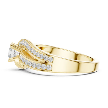 Round Accented Lab Grown Diamond Engagement Ring