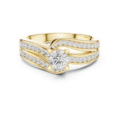 Round Accented Lab Grown Diamond Engagement Ring
