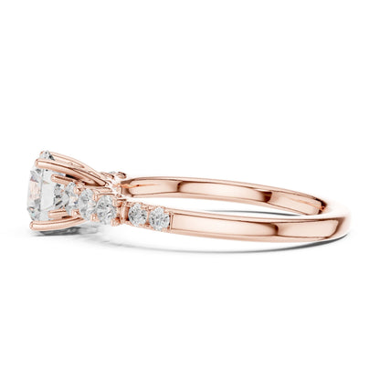 Round Accented Lab Grown Diamond Engagement Ring