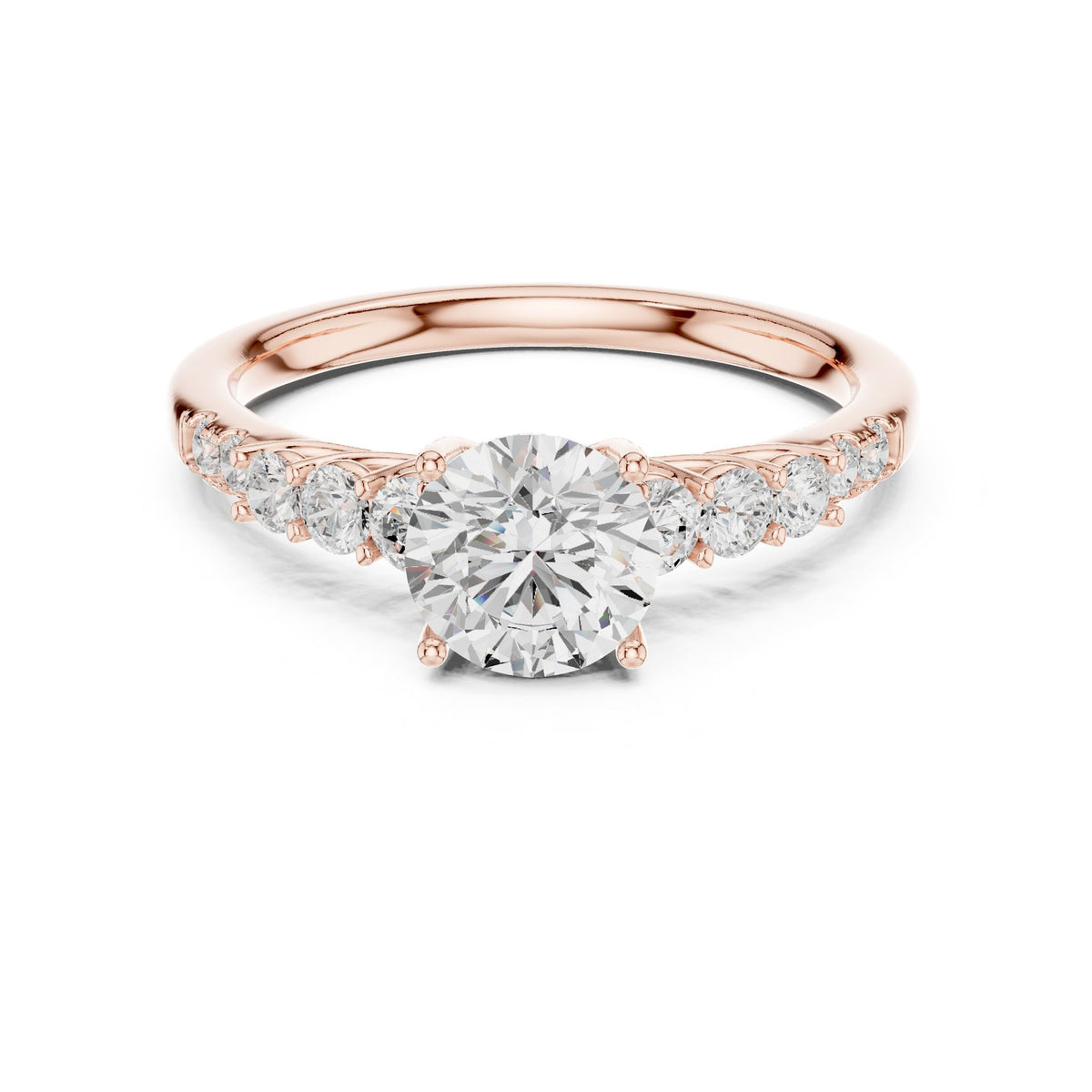 Round Accented Lab Grown Diamond Engagement Ring