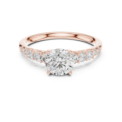Round Accented Lab Grown Diamond Engagement Ring