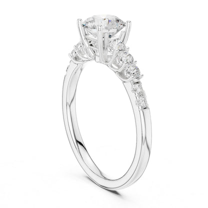 Round Accented Lab Grown Diamond Engagement Ring