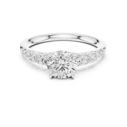Round Accented Lab Grown Diamond Engagement Ring