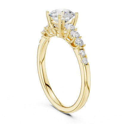 Round Accented Lab Grown Diamond Engagement Ring