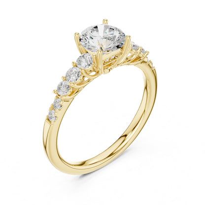 Round Accented Lab Grown Diamond Engagement Ring