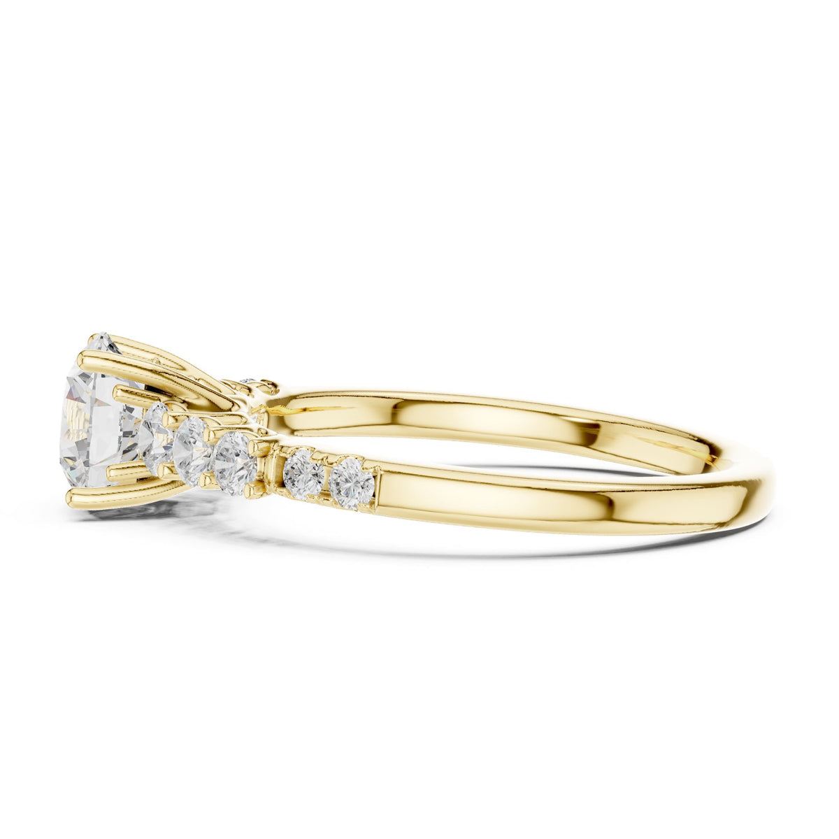 Round Accented Lab Grown Diamond Engagement Ring