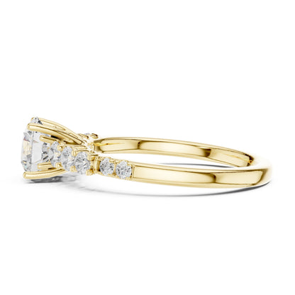 Round Accented Lab Grown Diamond Engagement Ring