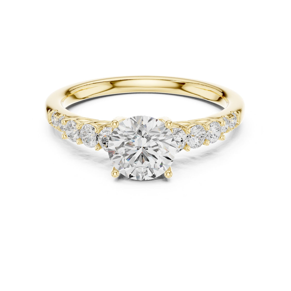 Round Accented Lab Grown Diamond Engagement Ring