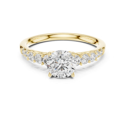 Round Accented Lab Grown Diamond Engagement Ring