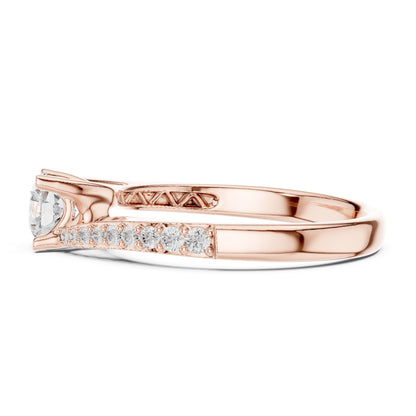 Round Accented Lab Grown Diamond Engagement Ring