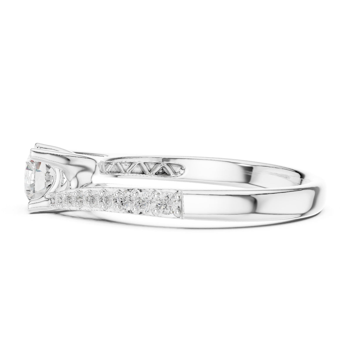 Round Accented Lab Grown Diamond Engagement Ring