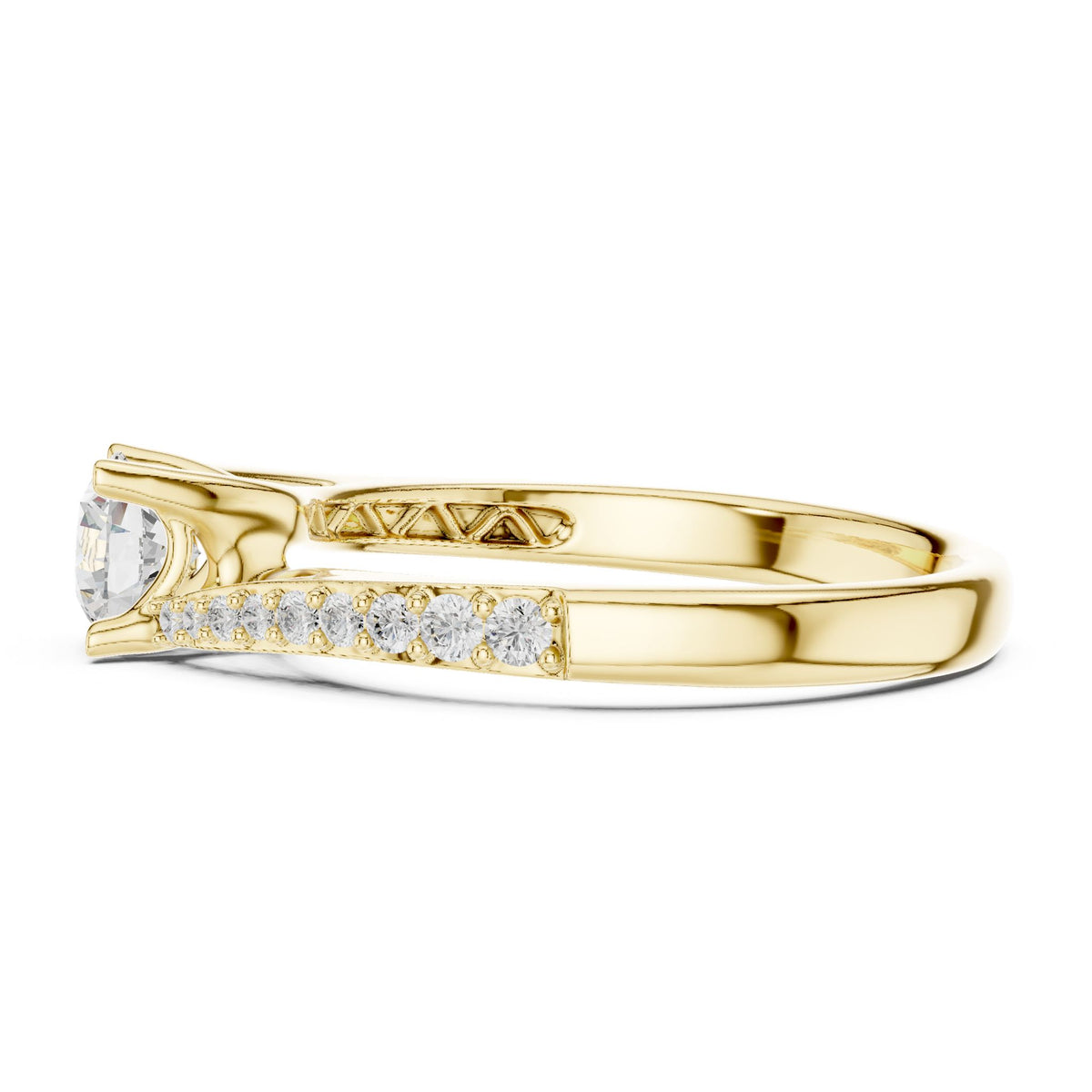 Round Accented Lab Grown Diamond Engagement Ring