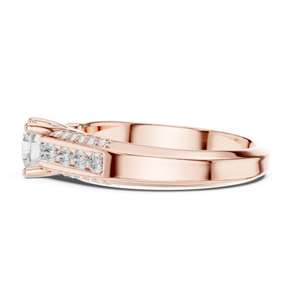 Round Accented Lab Grown Diamond Engagement Ring