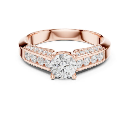 Round Accented Lab Grown Diamond Engagement Ring