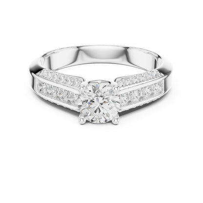 Round Accented Lab Grown Diamond Engagement Ring