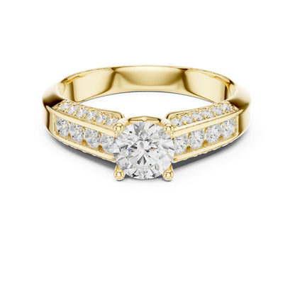 Round Accented Lab Grown Diamond Engagement Ring
