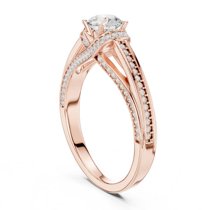 Round Accented Lab Grown Diamond Engagement Ring