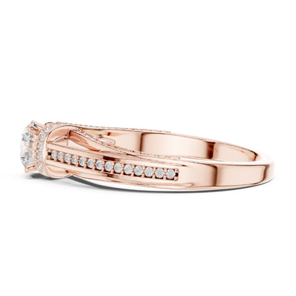 Round Accented Lab Grown Diamond Engagement Ring