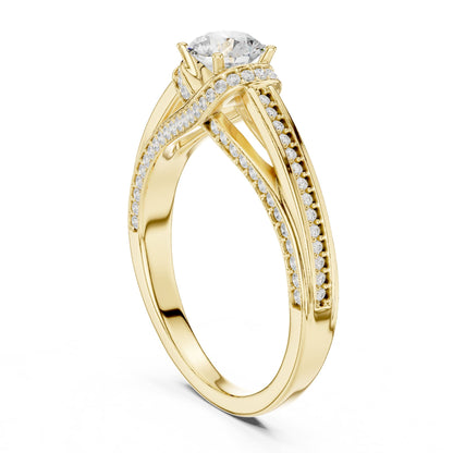 Round Accented Lab Grown Diamond Engagement Ring