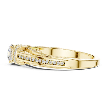 Round Accented Lab Grown Diamond Engagement Ring