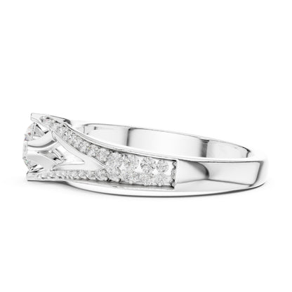 Round Accented Lab Grown Diamond Engagement Ring