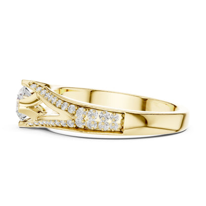 Round Accented Lab Grown Diamond Engagement Ring